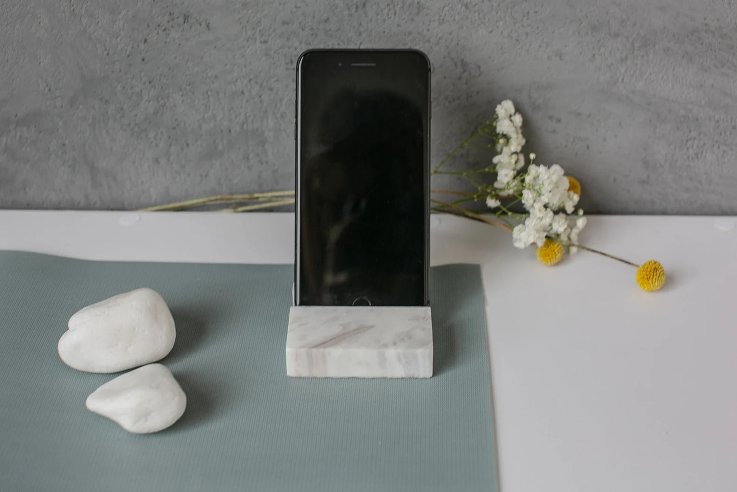 Iphone marble white stand fits all phone models,corporate gift