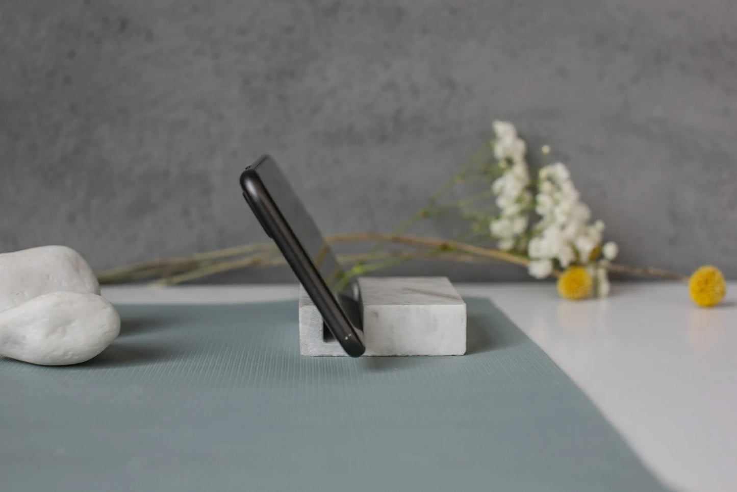 Iphone marble white stand fits all phone models,corporate gift