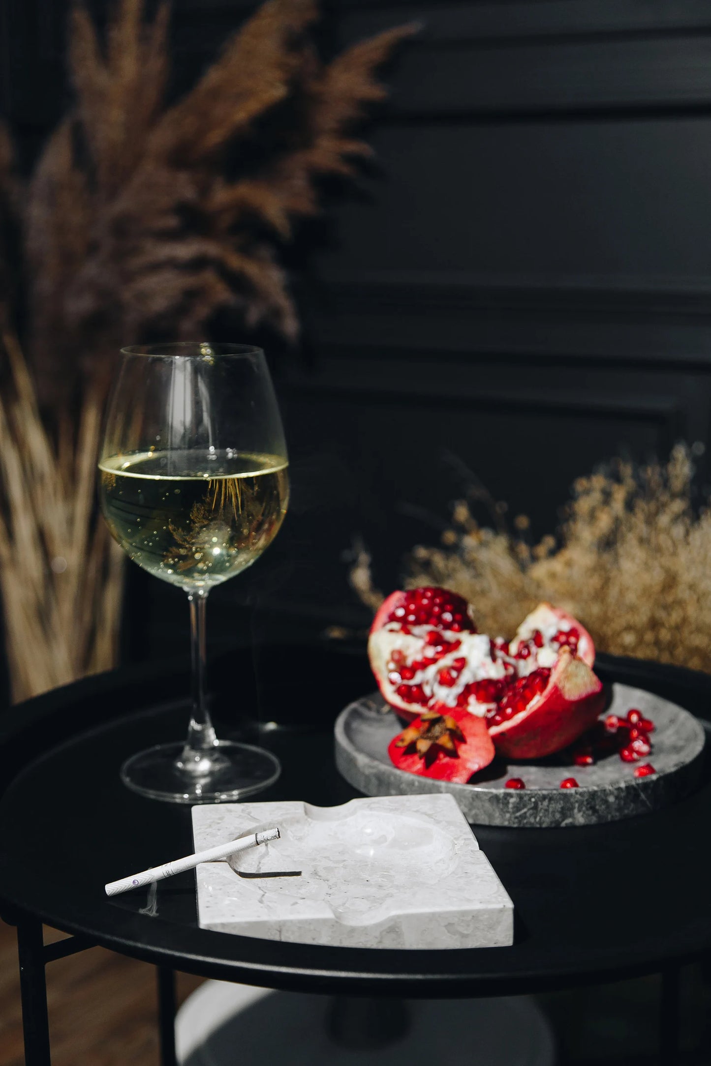 A stylish square marble ashtray