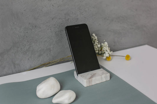 Iphone marble white stand fits all phone models,corporate gift