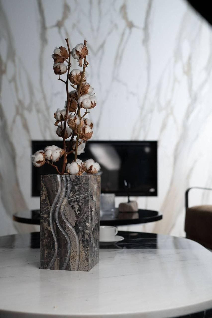 A marble flower vase