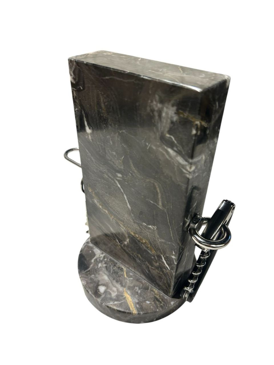 A magnetic knife stand made of marble