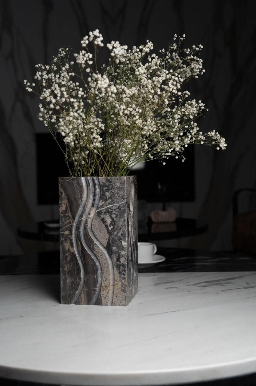 A marble flower vase